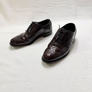 Florsheim Mens Wingtip Oxfords Burgundy Leather Brogue Dress Shoes 8.5 E